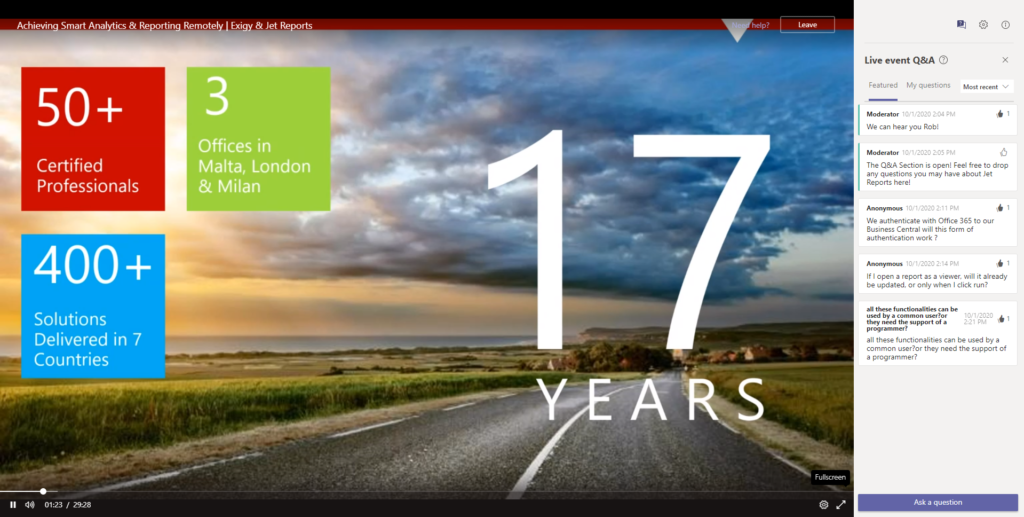 screenshot of webinar with introduction slide