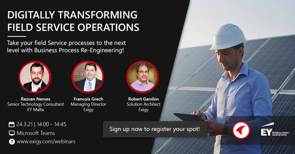 field service professional attending digital transformation webinar