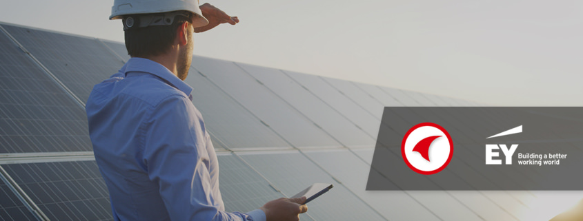 Field Service professional using technology, solar panel installation