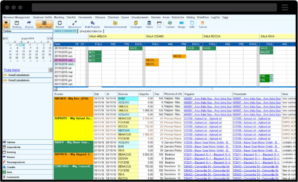 Screenshot of HotelCube, hospitality, cms
