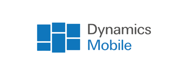 logo di dynamics mobile, quadrati blu