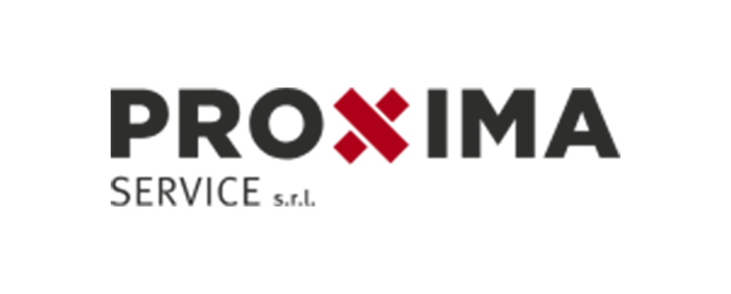 logo of proxima, italian hospitality partners, black and red