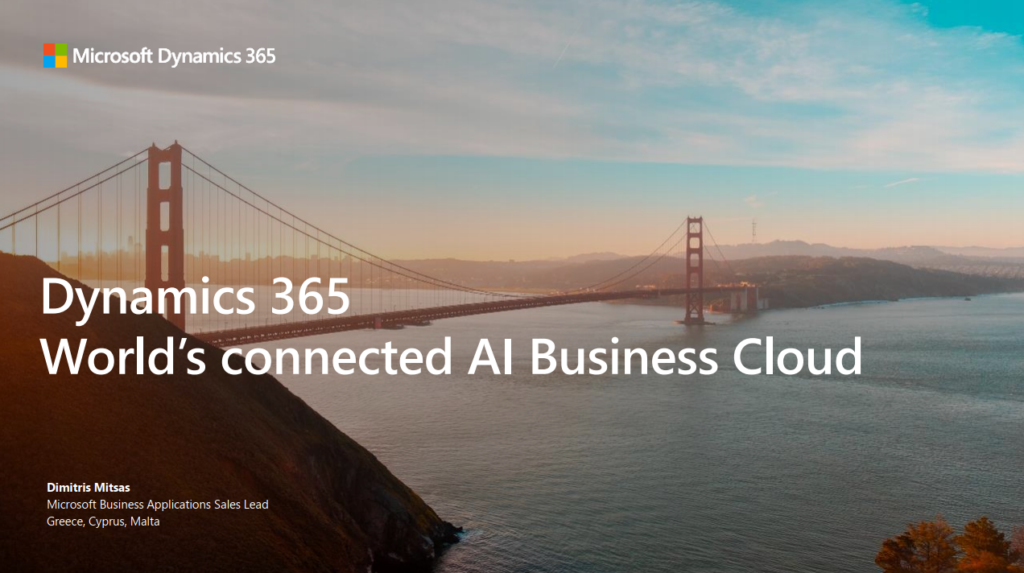 Ponte panoramico accanto al logo di Microsoft Dynamics 365