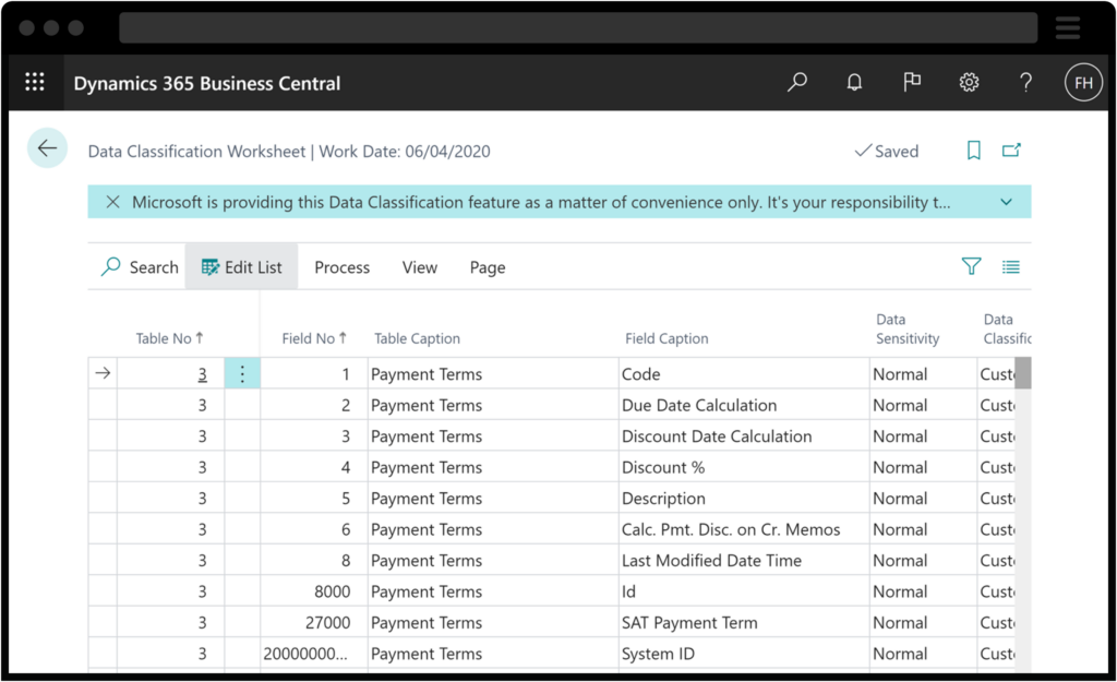 Screenshot of Financial Reporting achieved through Business Central