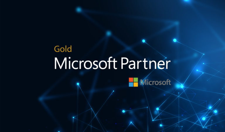 Digital space showing Microsoft Gold Partner logo