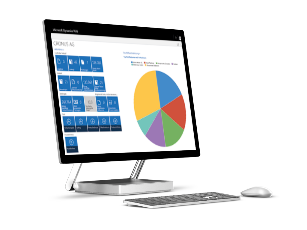 MS Surface Studio showing dynamics nav 